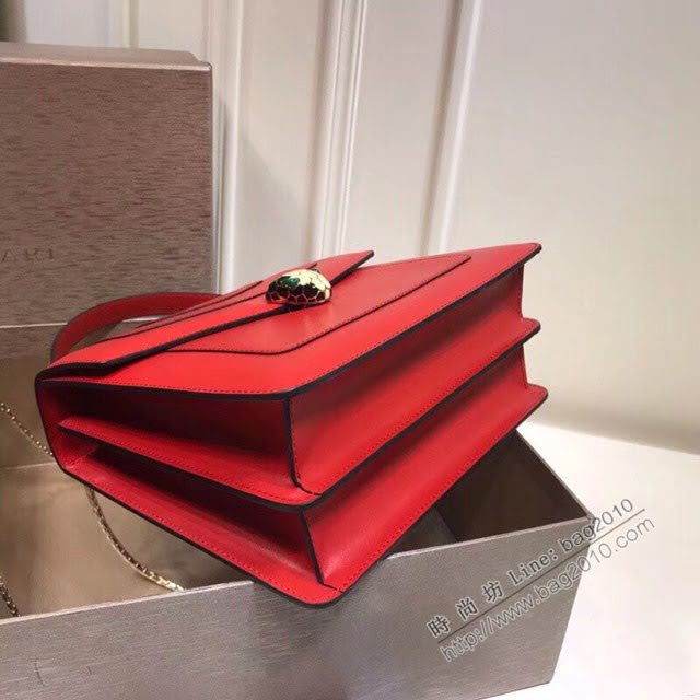Bvlgari女包 寶格麗爆款大號雙層蛇頭包 B38629 進口頂級Box皮 Bvlgari女士手提肩背包  fyd1507
